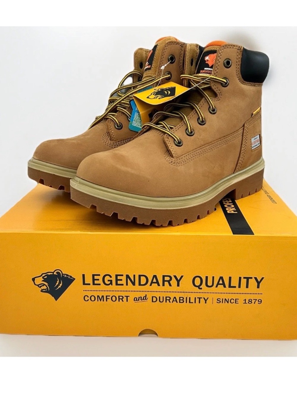 Legendary Quality Brown Men's Work Boots - Rugged Lace-Up Safety